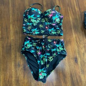 Cupshe Flamingo High Waisted Bikini